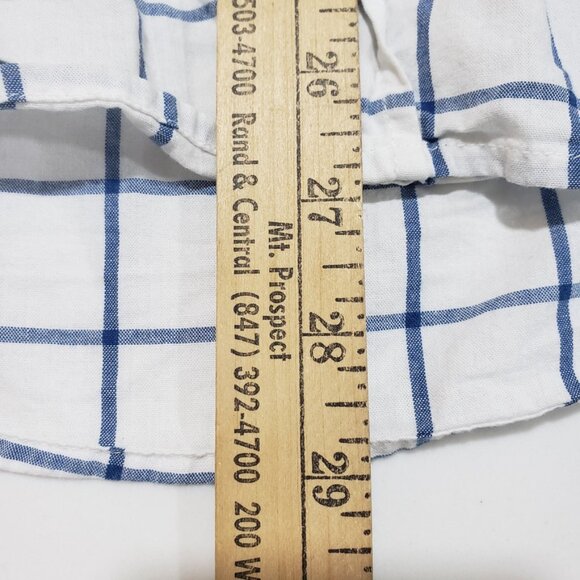 Steven Alan Shirt Mens L White Blue Plaid Long Sleeve Button Up Made In USA - Picture 5 of 6